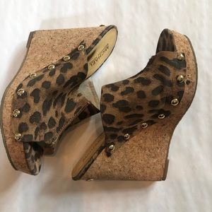 Michael by Michael Kors Cheetah Print Cork Wedges